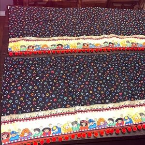 Vintage 80s Handmade School House Curtains